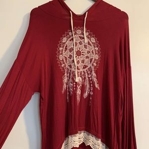 Hooded long sleeve shirt